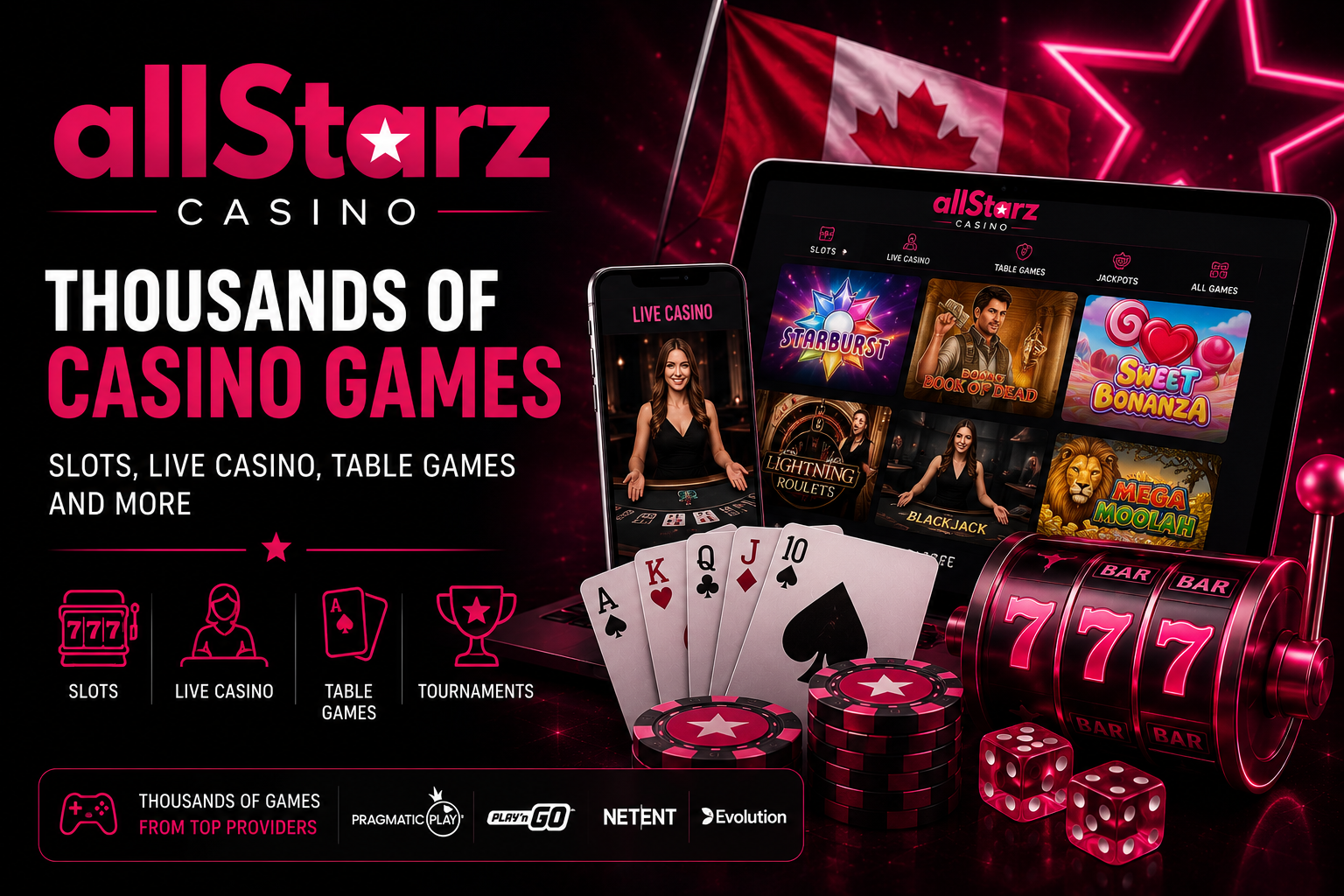 AllStarz Casino games and software providers