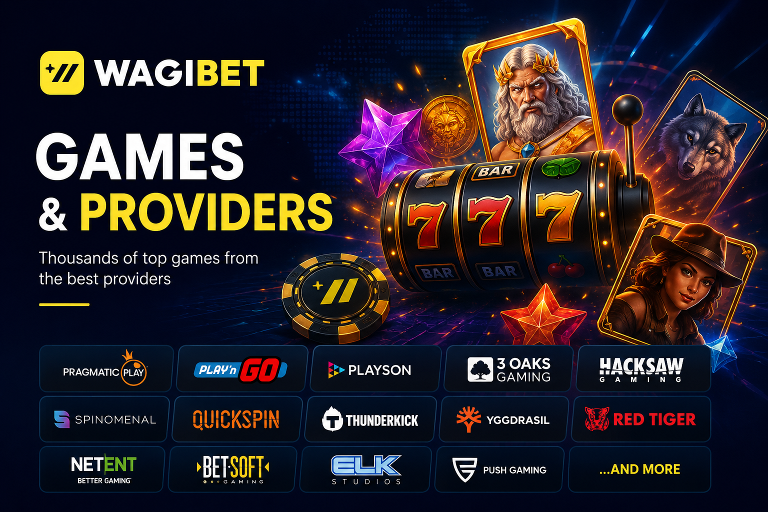 Wagibet Casino games and software providers
