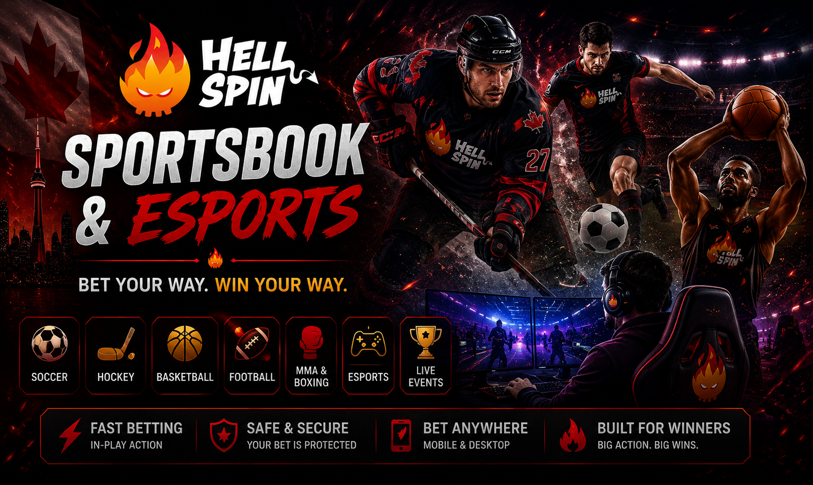 HellSpin sportsbook and esports Canada