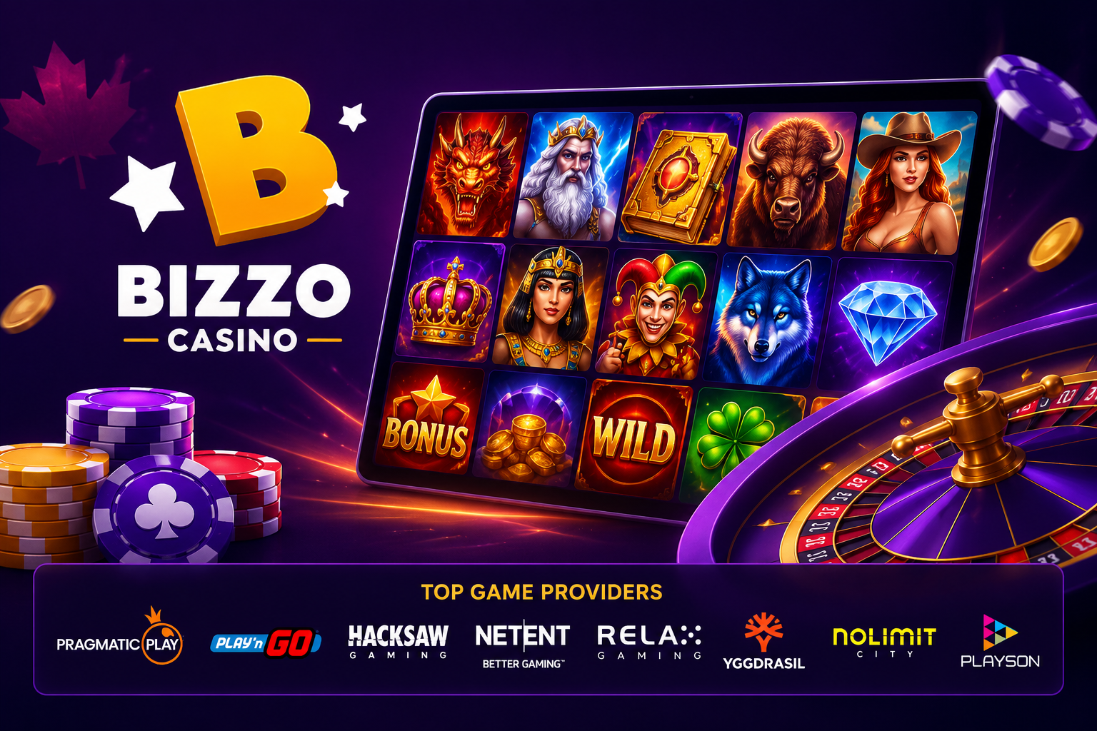 Bizzocasino games and software providers