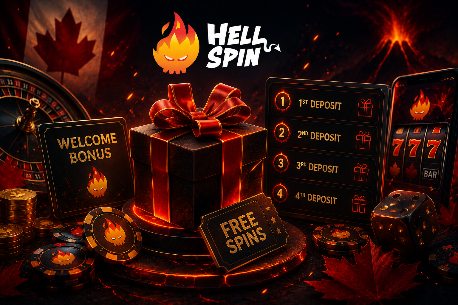 HellSpin welcome bonuses for Canadian players