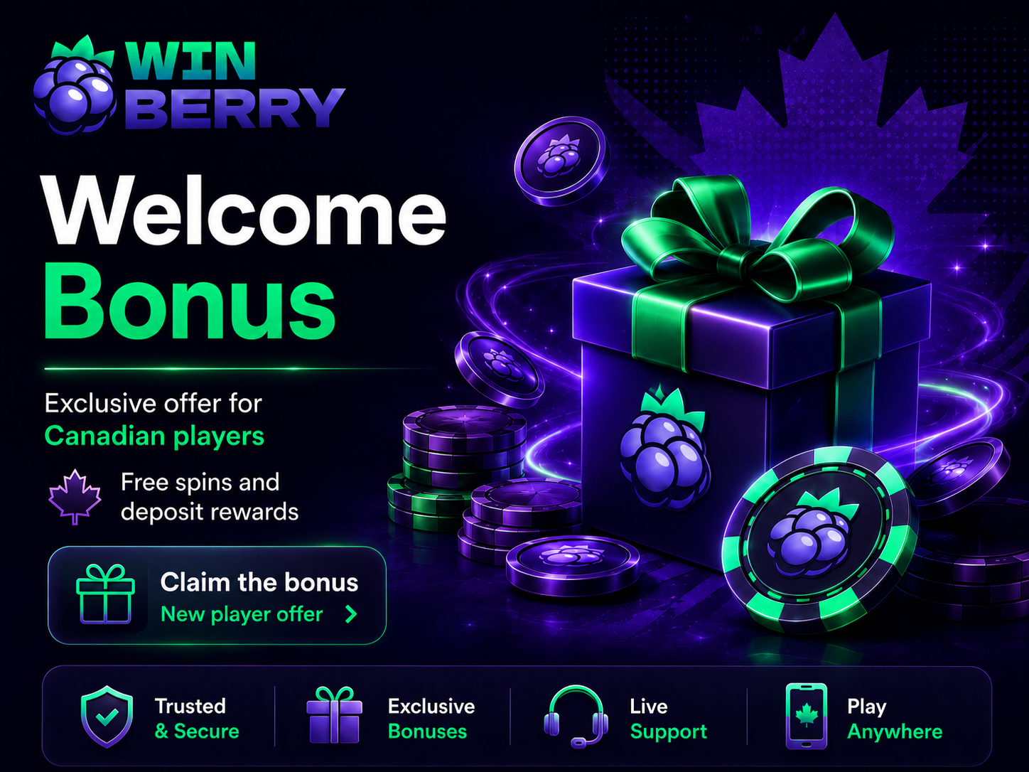 Winberry Casino Canada welcome bonus
