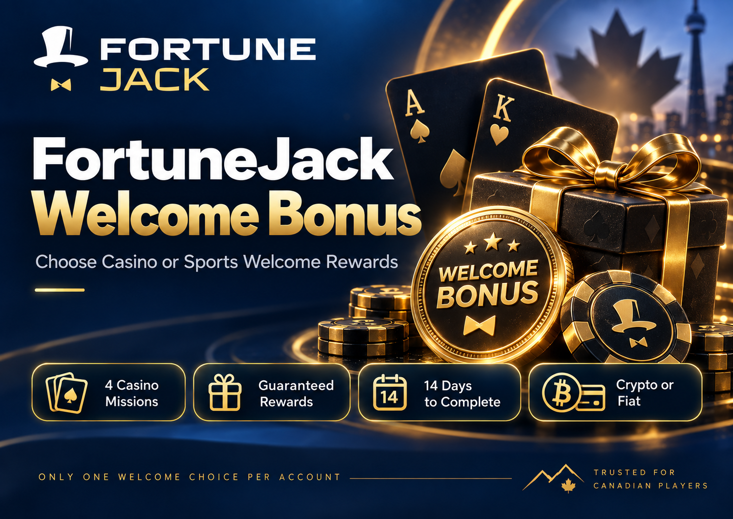 FortuneJack Casino Canada welcome bonus