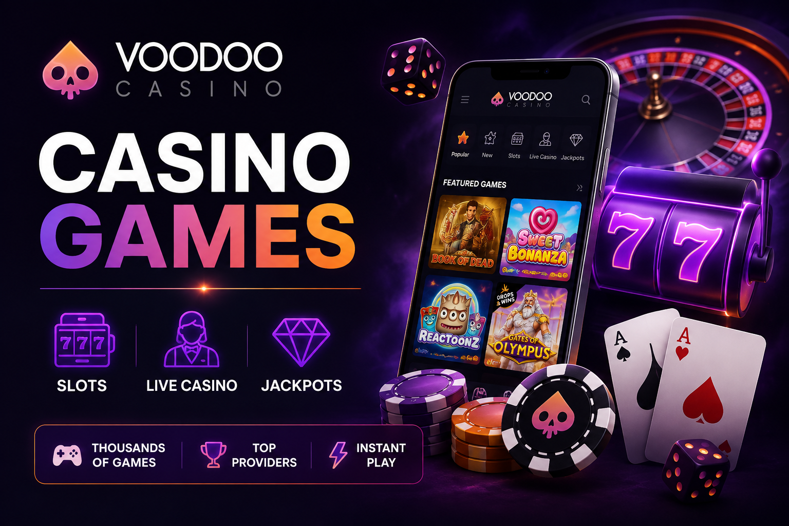 Voodoo Casino Canada games and software providers
