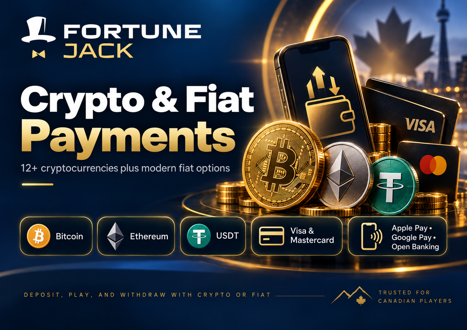 FortuneJack crypto and fiat payment methods